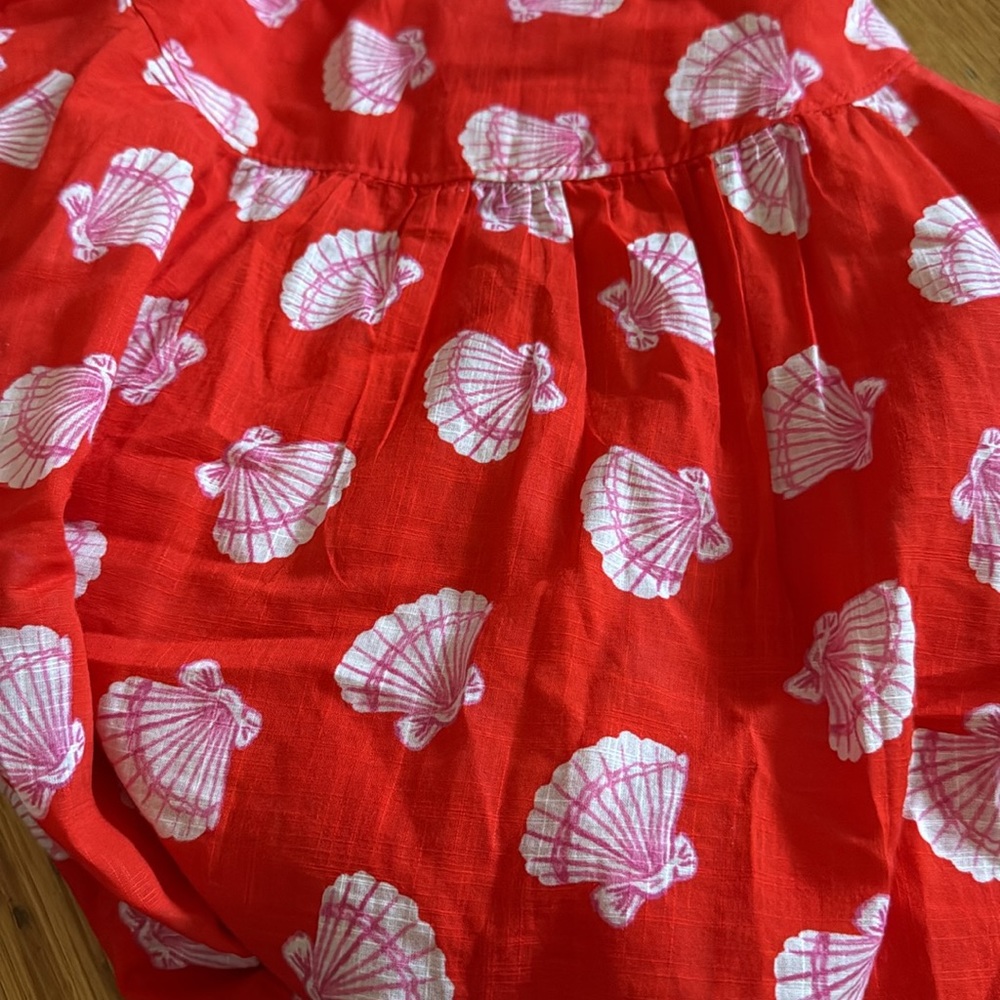 Maeve Anthropologie Shell Print red Women's puff sleeve button down blouse S - Picture 3 of 7